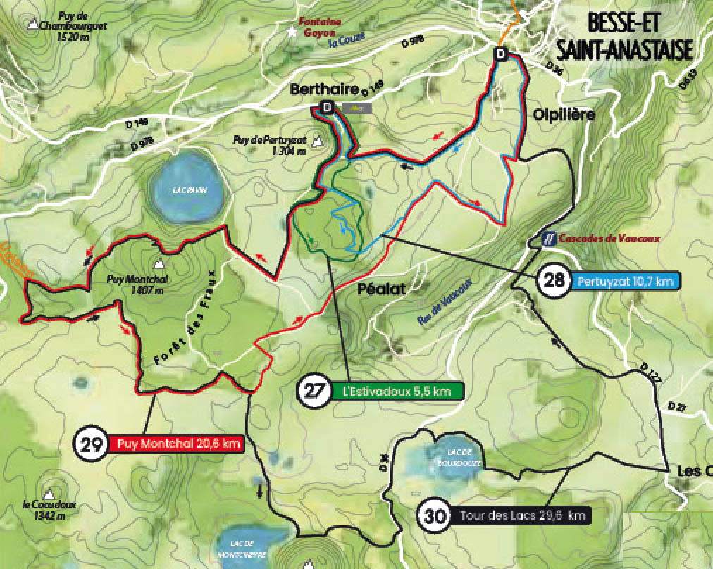 Plan pistes VTT Besse