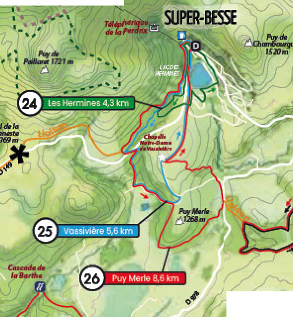 Plan pistes VTT superbesse