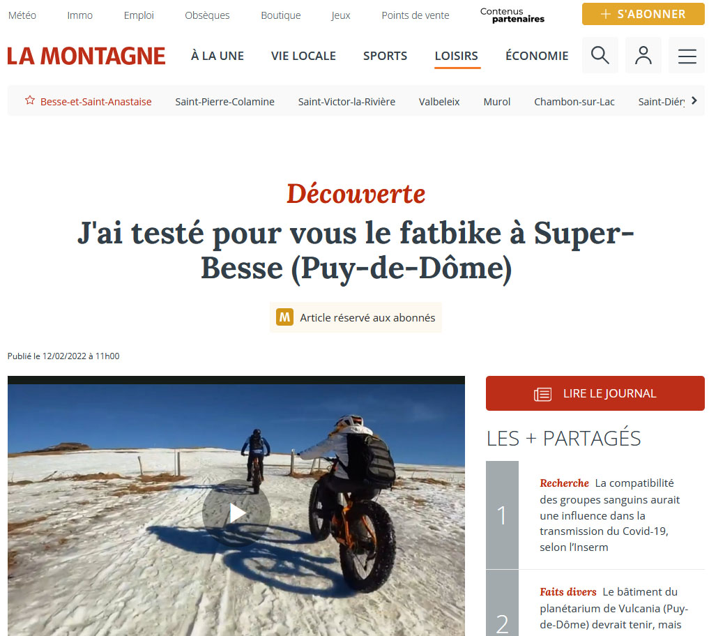 la montagne fat bike super besse